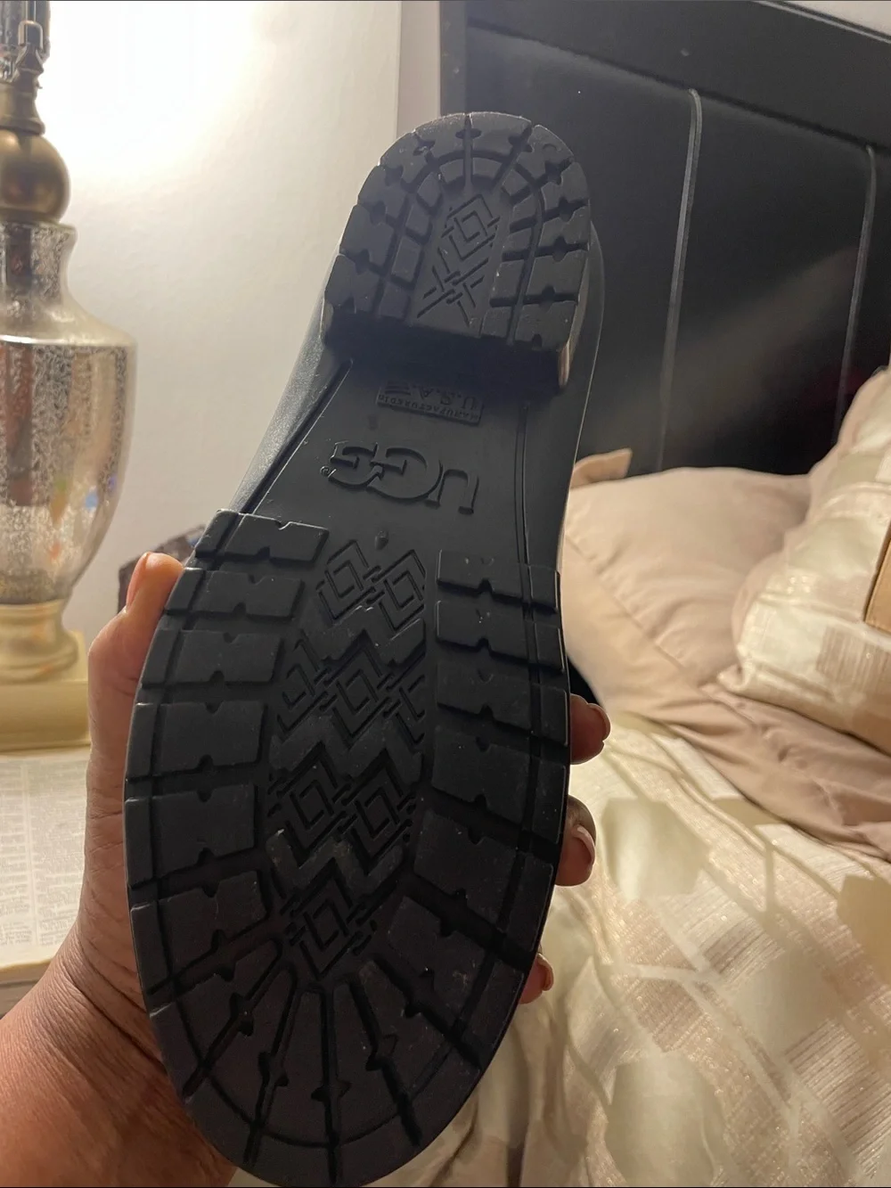 UGG Black Gloss Rain Short Boots